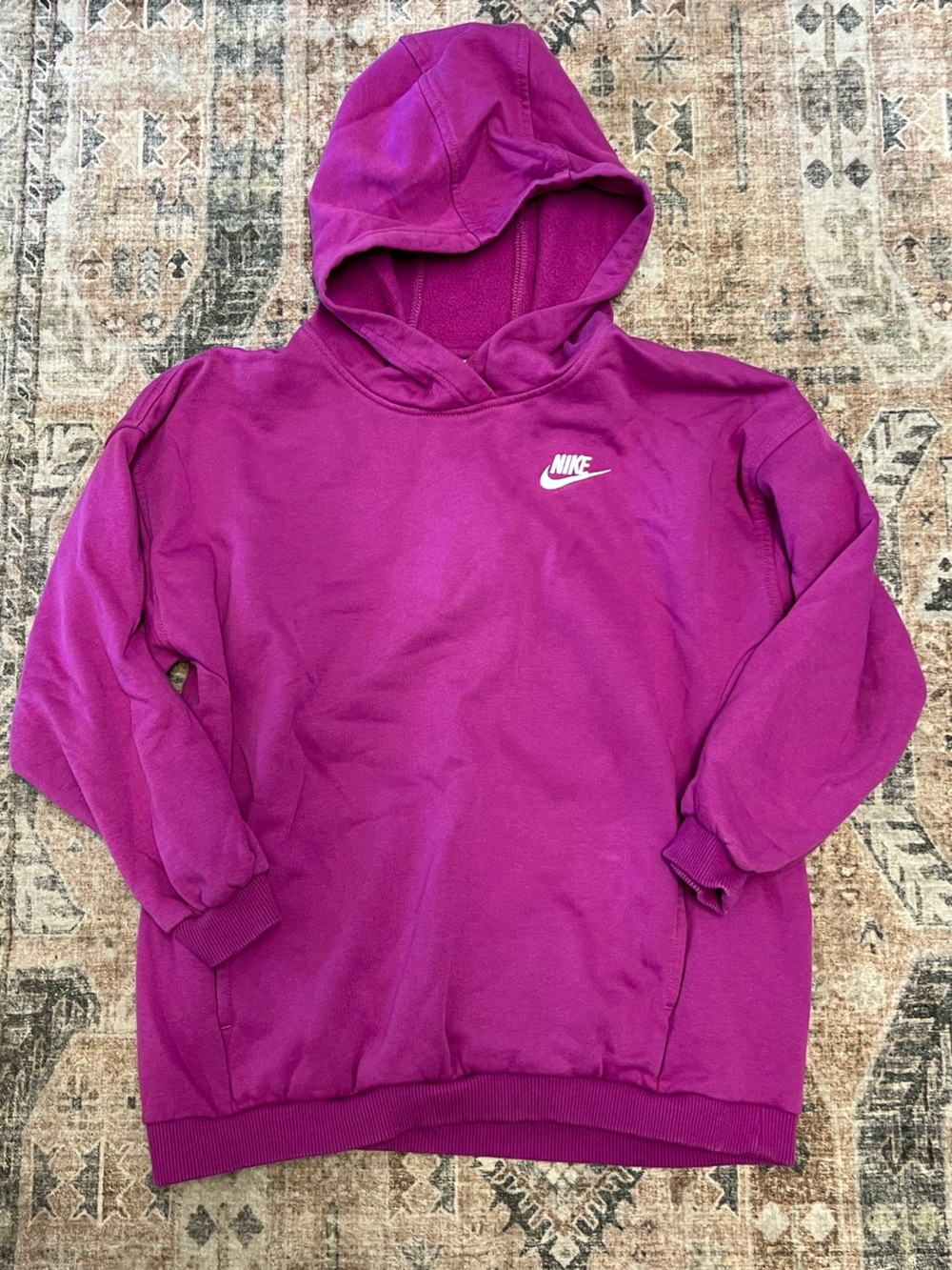 Nike Magenta Hooded Sweatshirt with White Swoosh